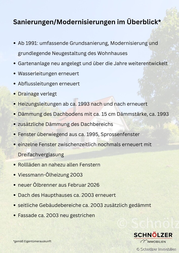 Modernisierungen im Überblick